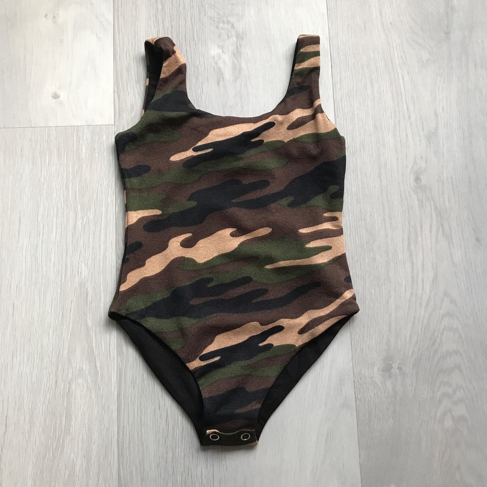 NAKED WARDROBE CAMO BODYSUIT STRETCHY GIRLS 3T